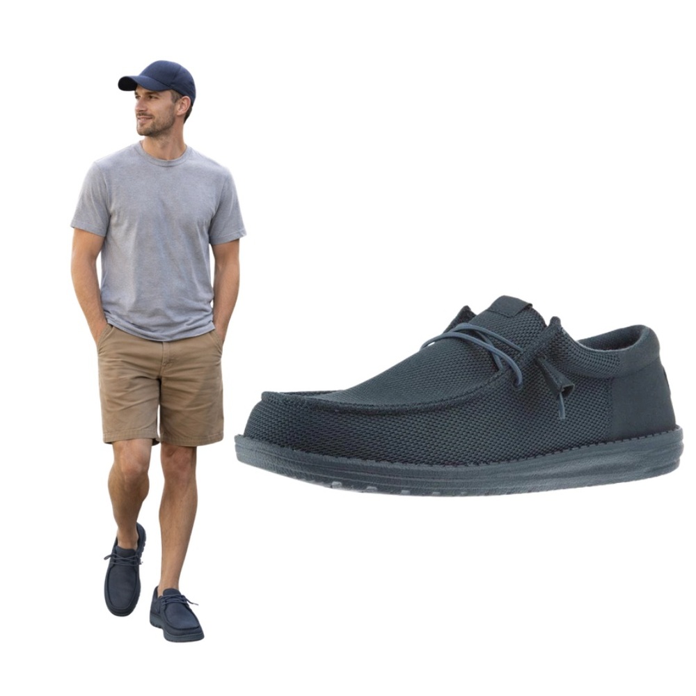 Hey Dude Wally Funk Mono Men’s Size 9 Dark Slate Slip On Casual Shoes NWT